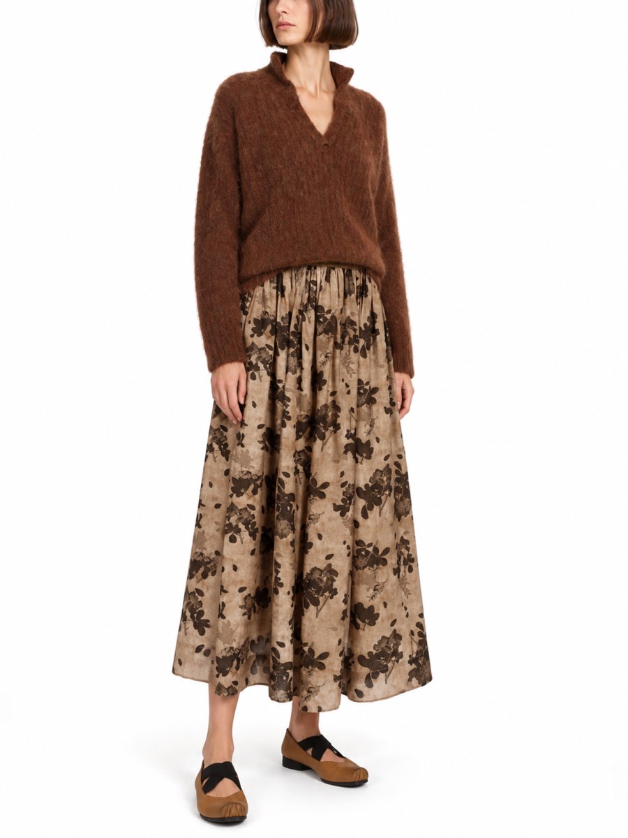 Maglia In Alpaca e Lana Con Scollo a V