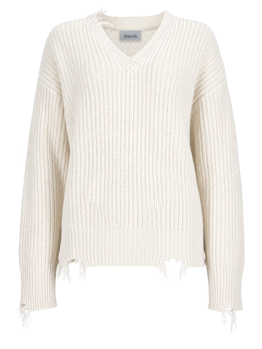 Pullover Distressed Con Scollo A V