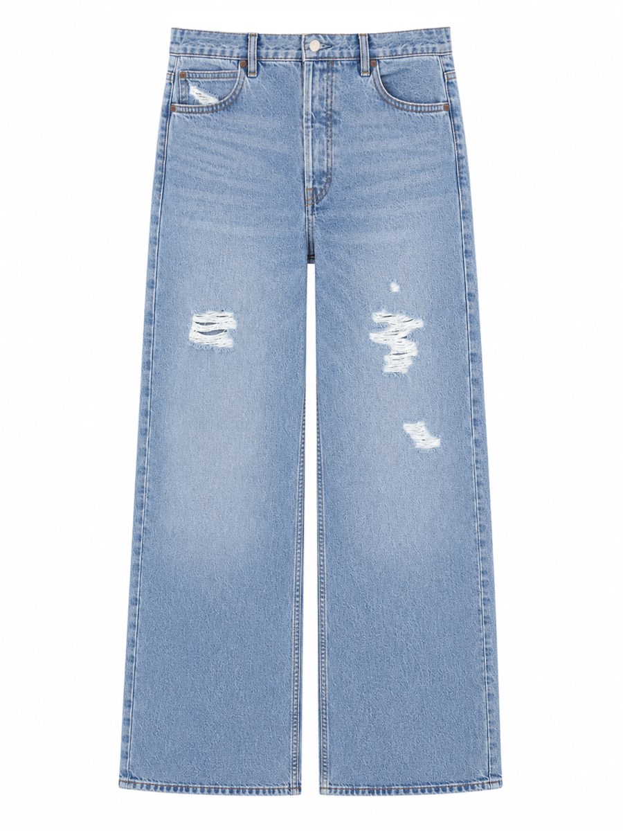 JEANS AMPIO IN DENIM DI COTONE