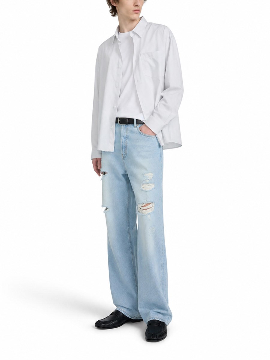 JEANS AMPIO IN DENIM DI COTONE