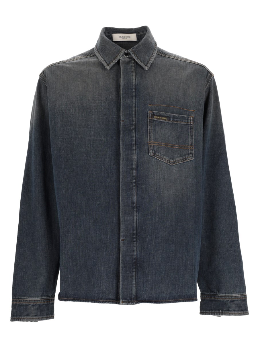 Camicia Slim Fit In Denim Di Cotone