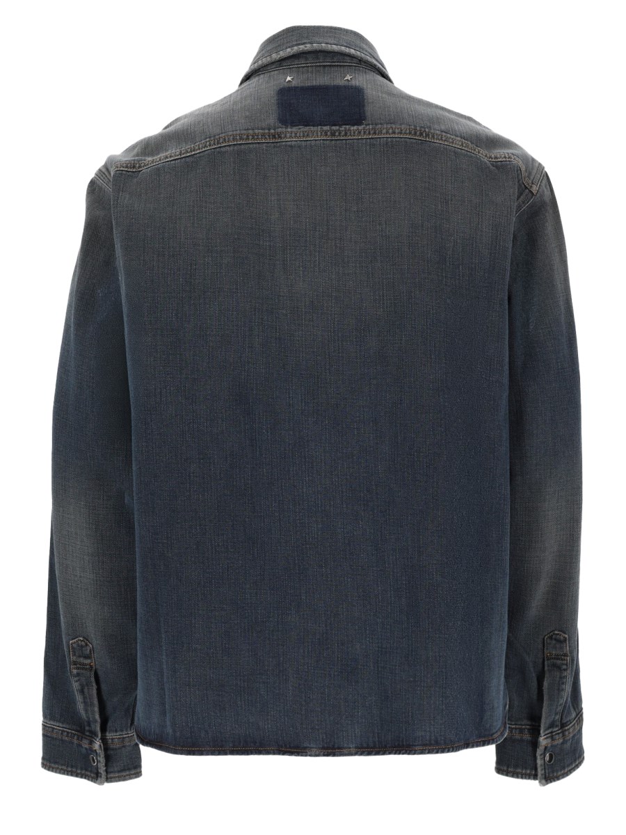Camicia Slim Fit In Denim Di Cotone