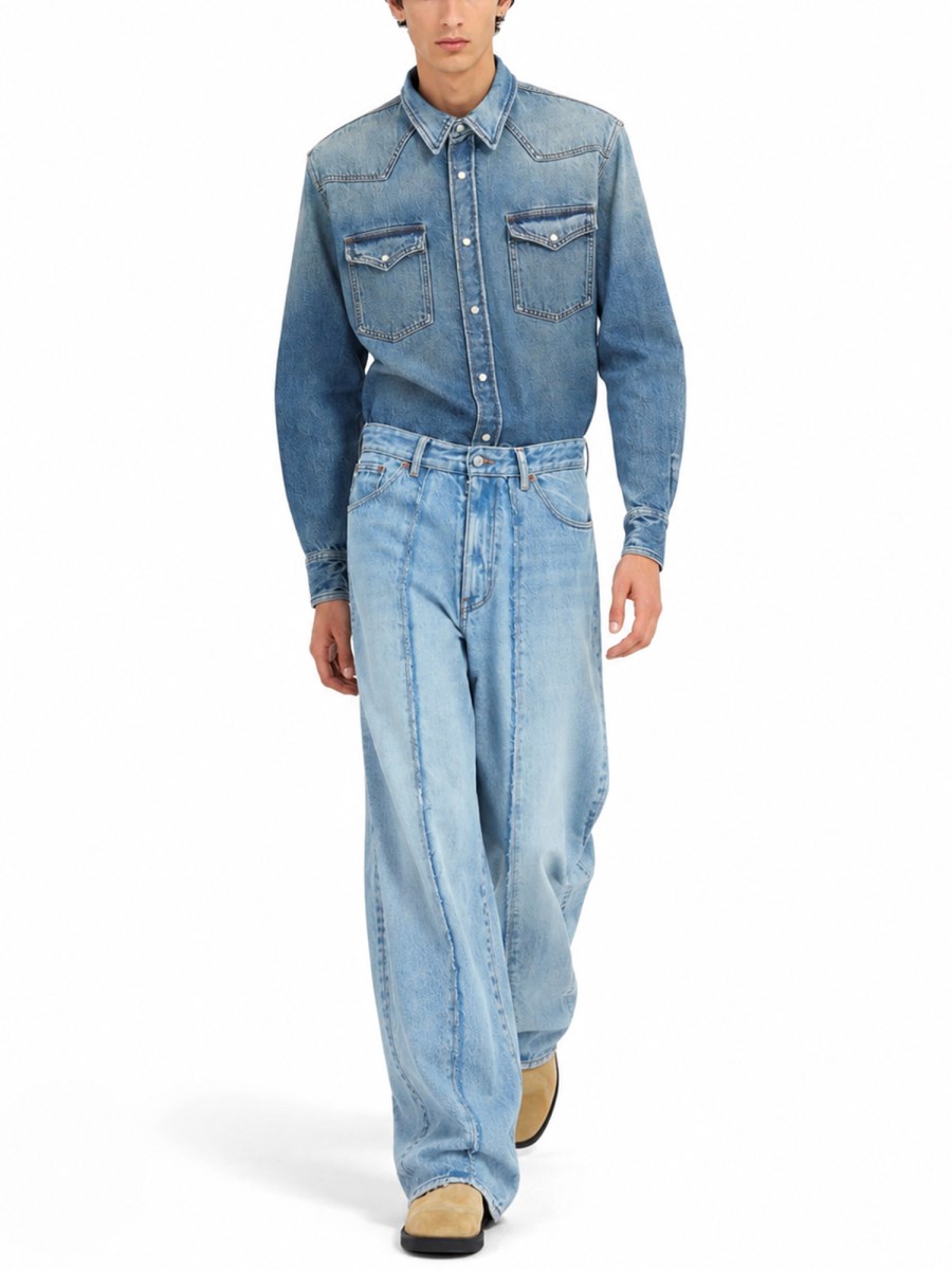 jeans 5 tasche a gamba larga 
