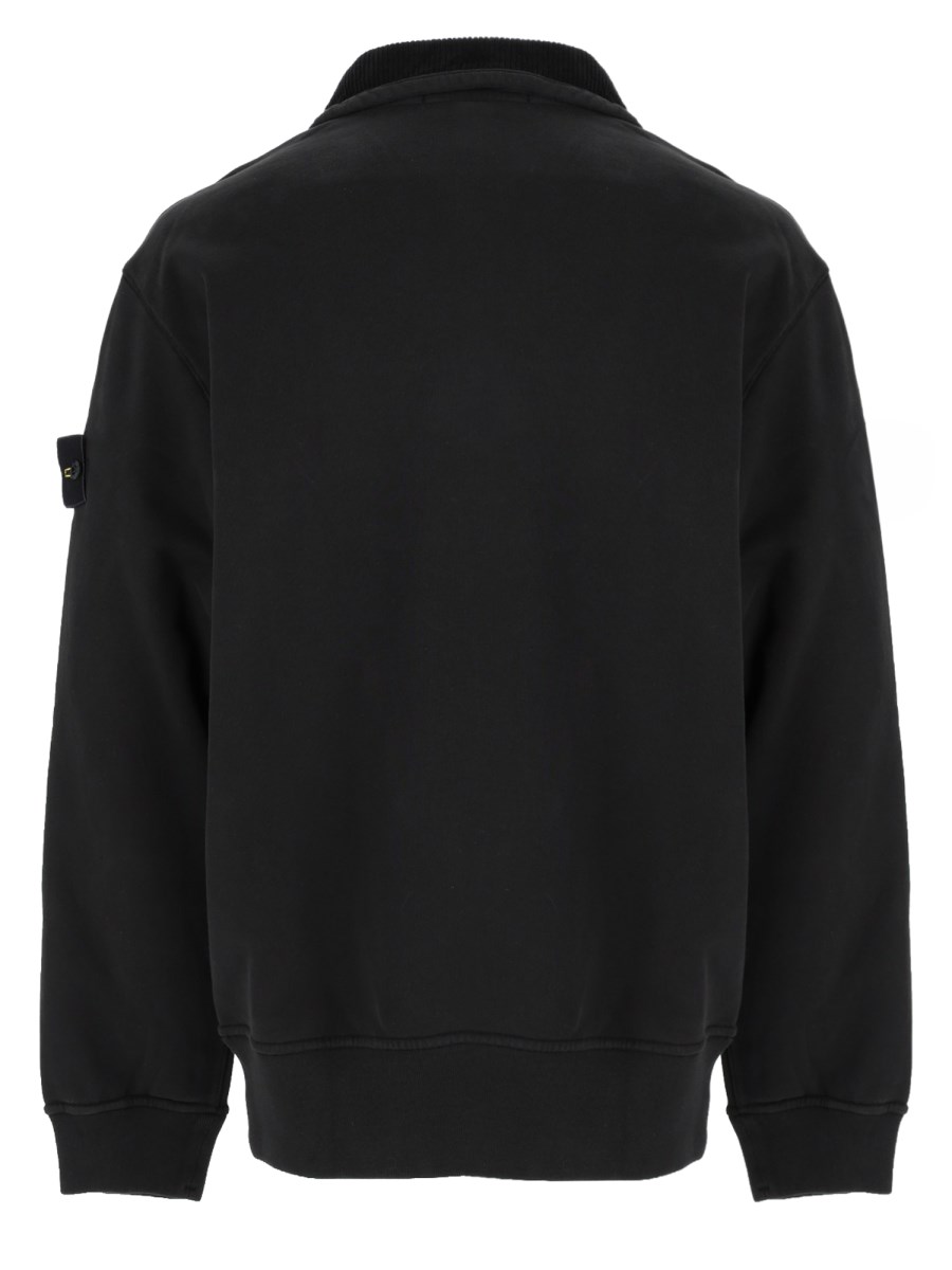 Felpa con Zip Corta e Patch Logo
