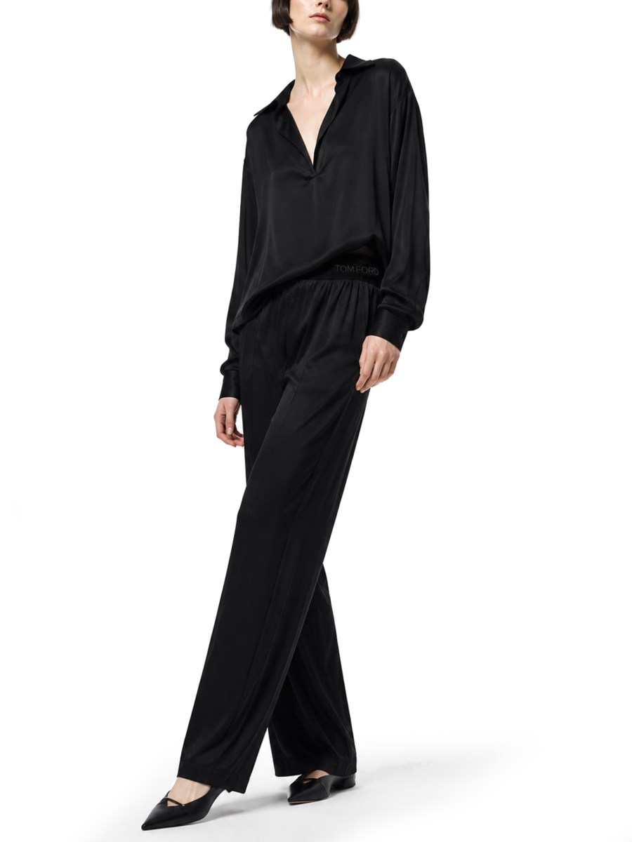 pantalone pj in raso di seta stretch