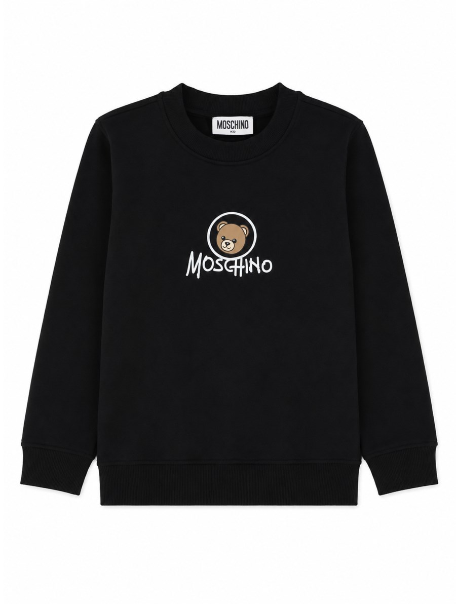 Felpa girocollo con stampa teddy bear