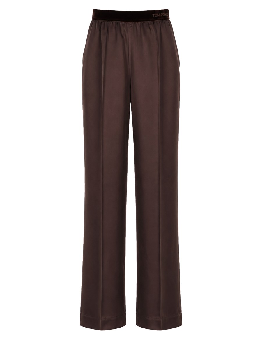 pantalone pj in raso di seta stretch
