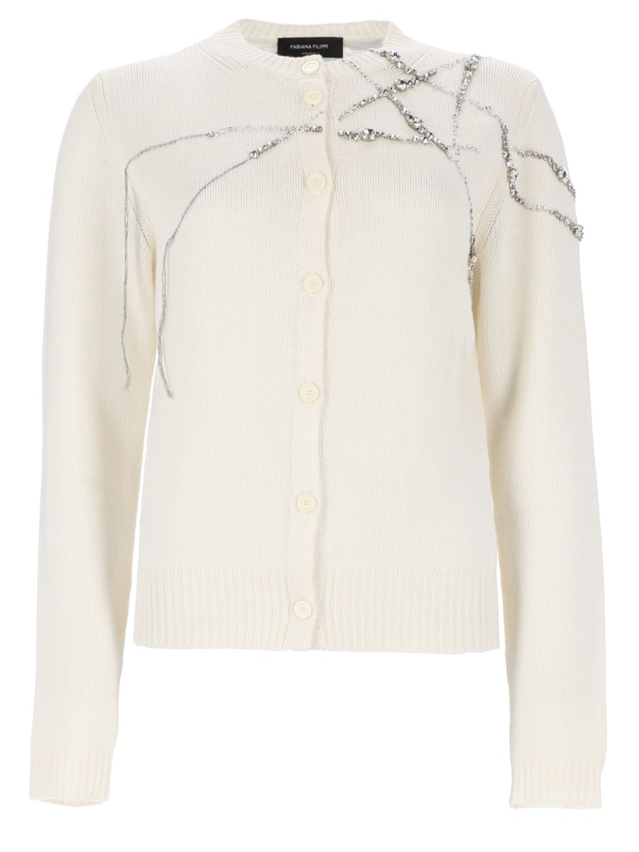 CARDIGAN CON RICAMO STRASS
