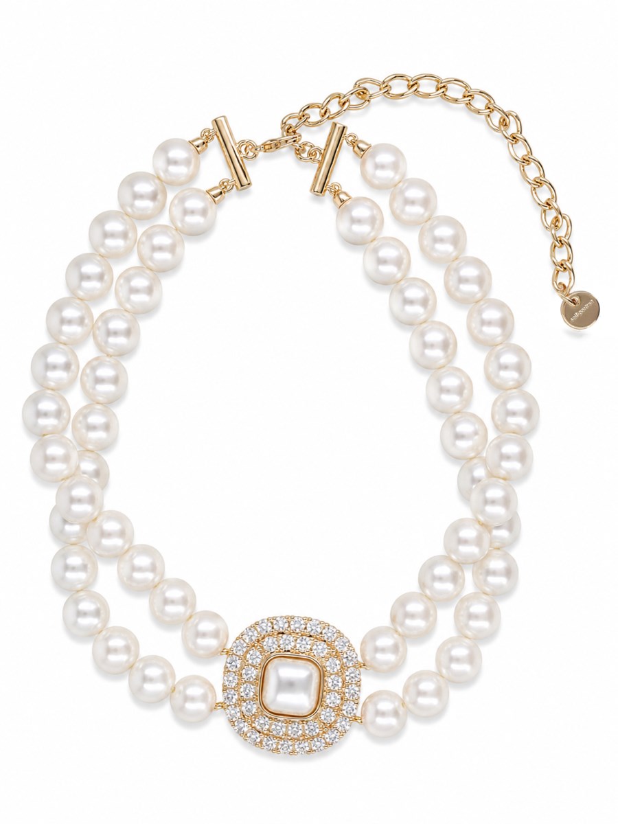 Collana Girocollo Con Perle E Cristalli 