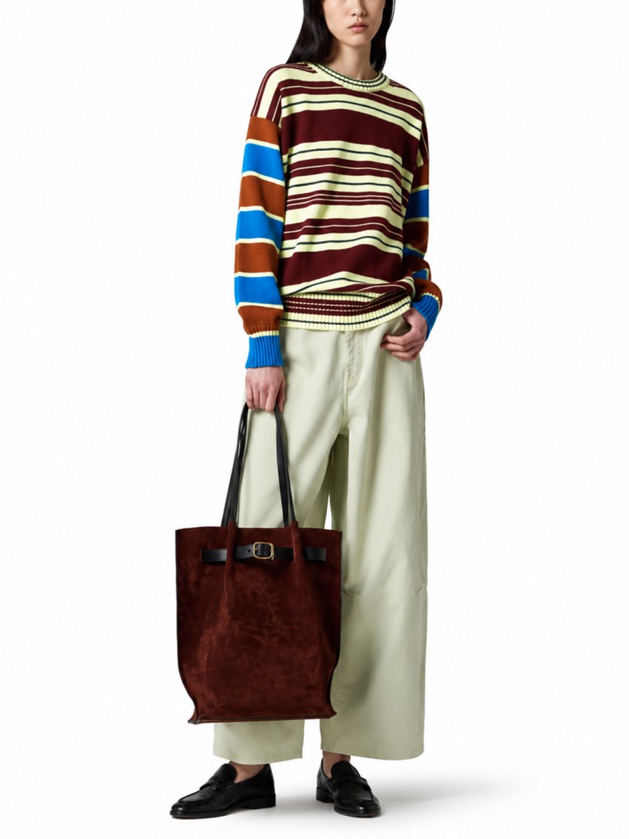 MAGLIA IN LANA E COTONE A RIGHE