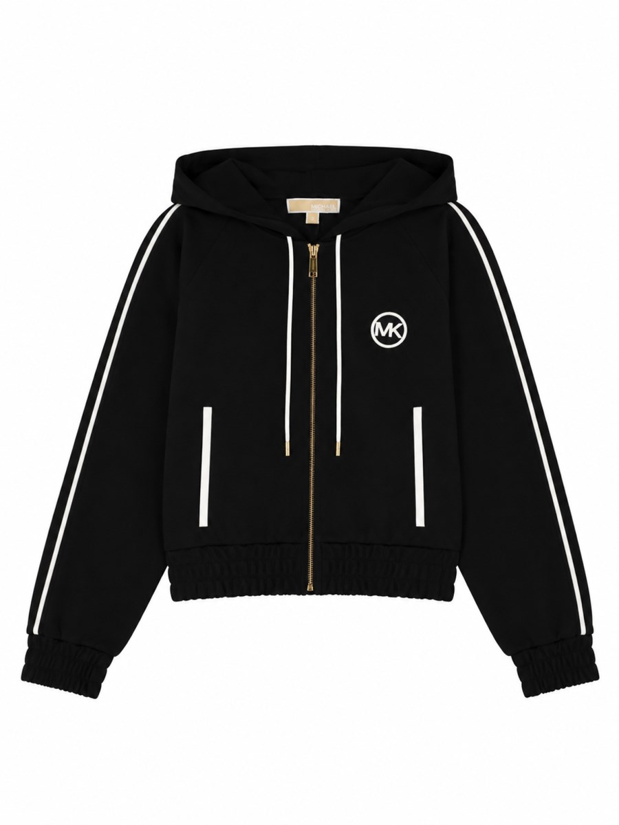 FELPA IN PIQUÉ CON LOGO E ZIP