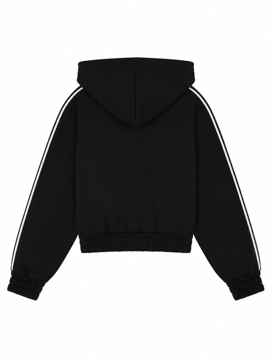FELPA IN PIQUÉ CON LOGO E ZIP