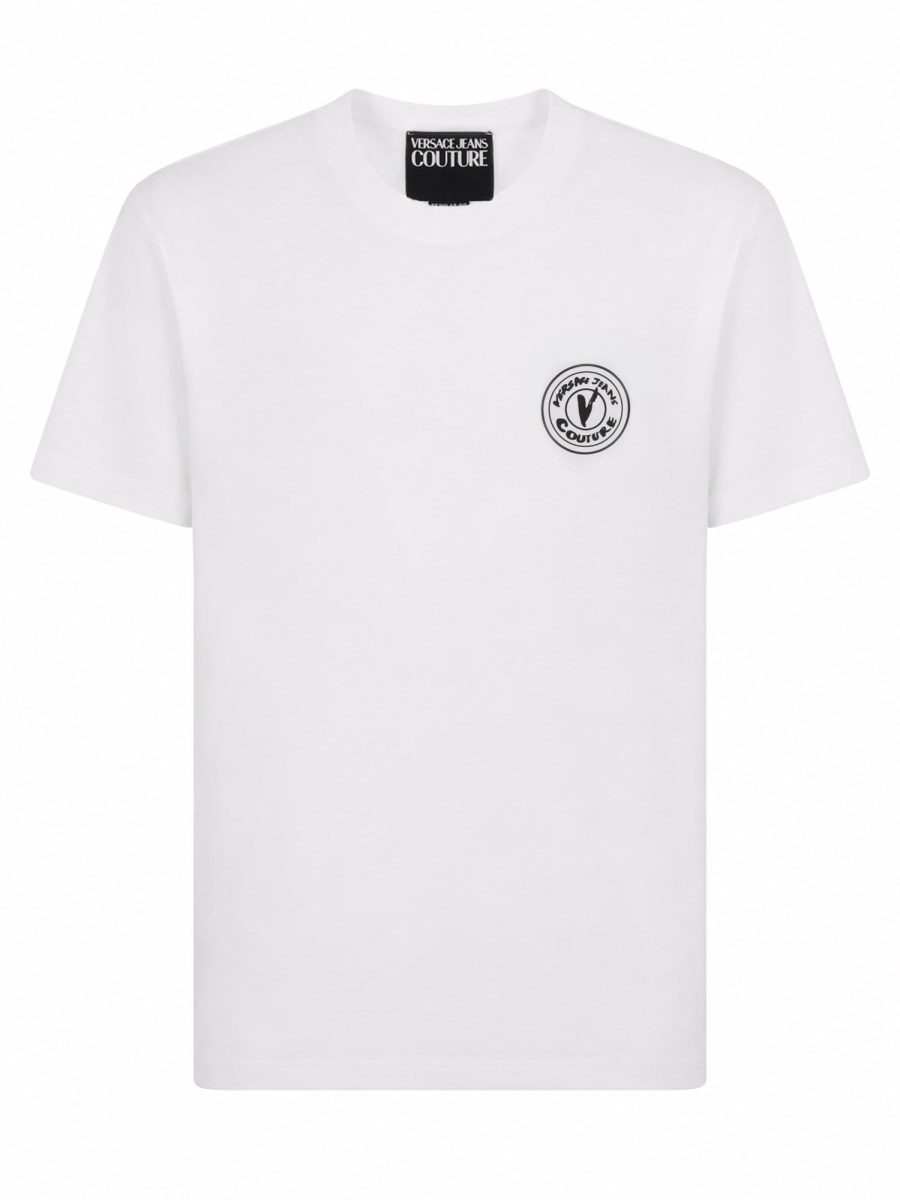 T-SHIRT CON V EMBLEM RICAMATO