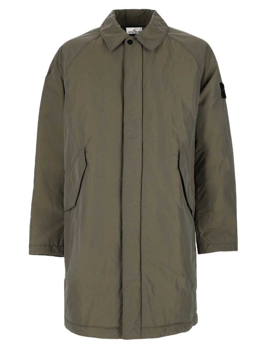 Cappotto Lungo In Micro Twill