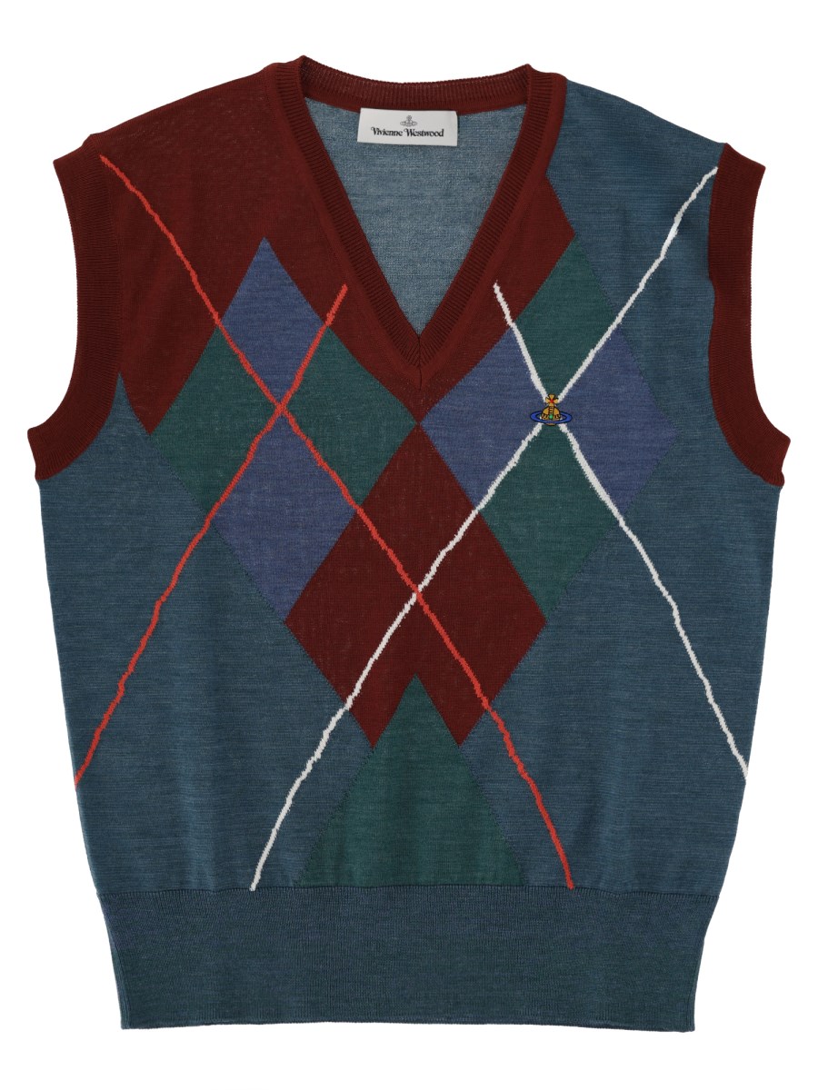 Gilet Argyle in Lana