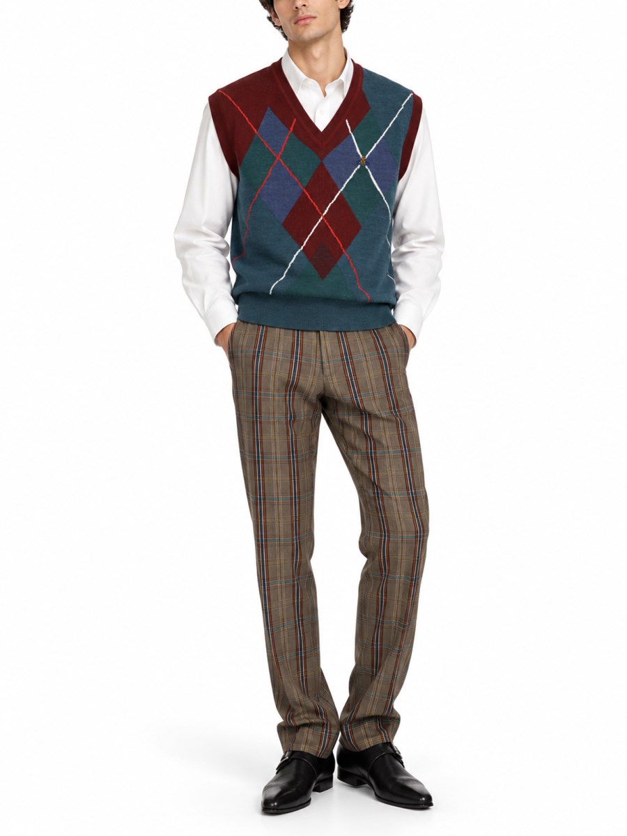 Gilet Argyle in Lana