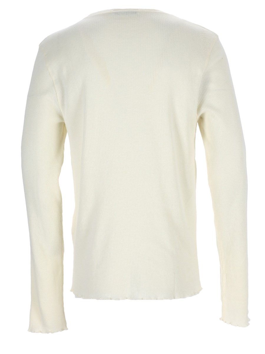 T-Shirt A Manicia Lunga In Misto Cotone