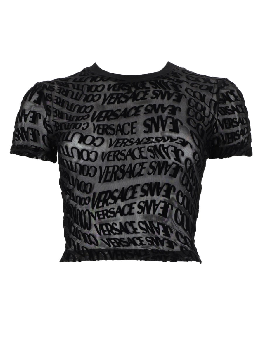 T-SHIRT CROPPED CON STAMPA LOGO