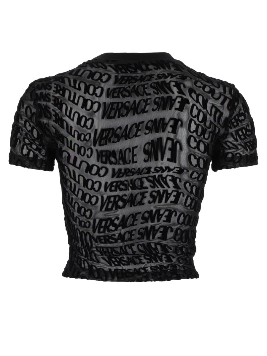 T-SHIRT CROPPED CON STAMPA LOGO