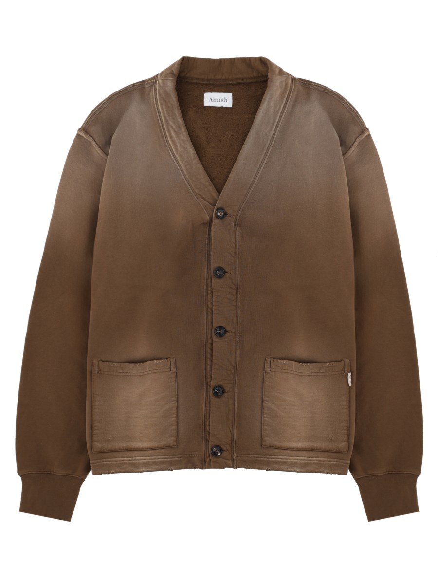 Cardigan In Felpa Effetto Destroyed