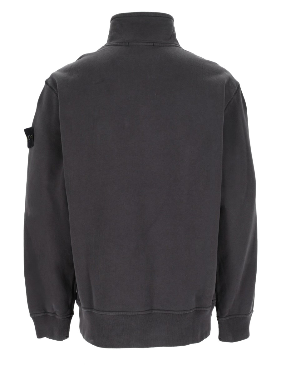 Felpa con Zip Corta e Patch Logo