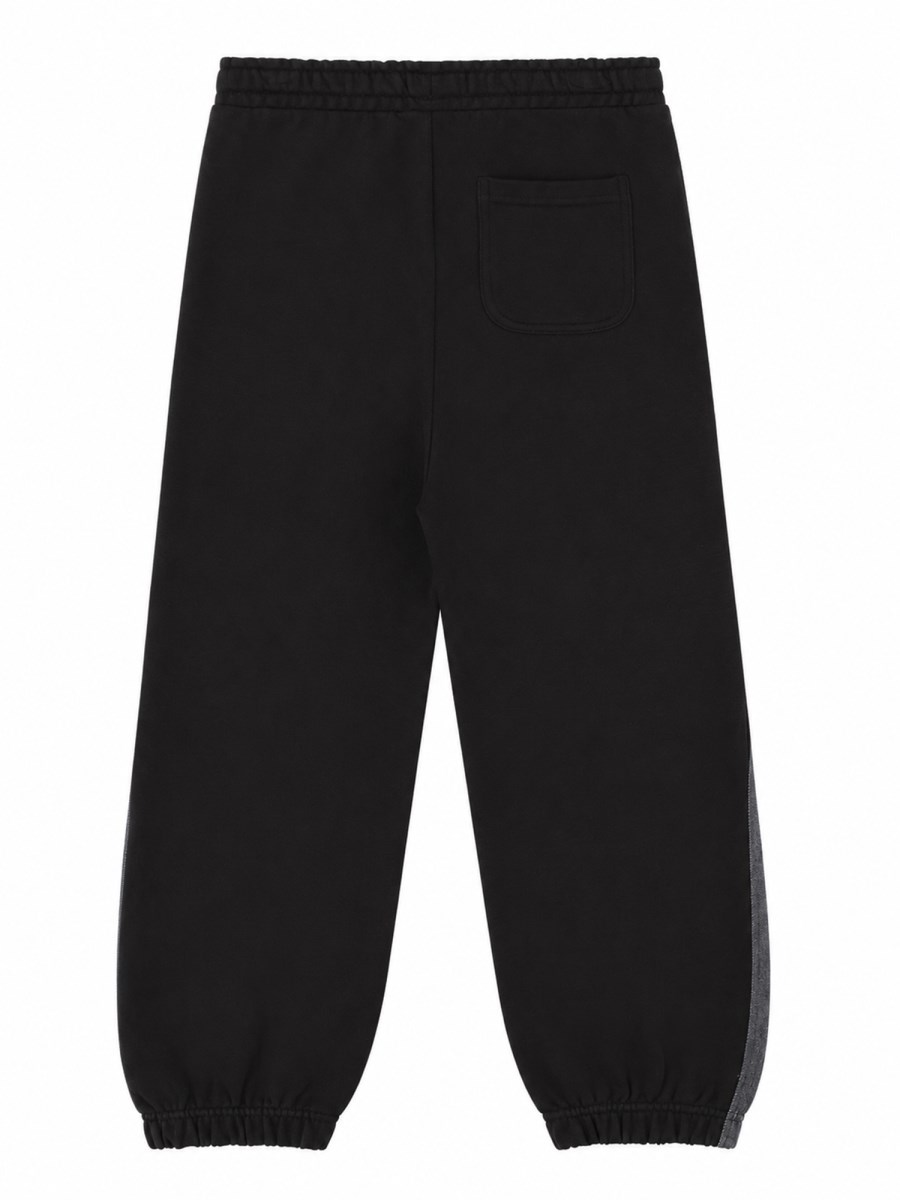 PANTALONE JOGGER CON BANDE LATERALE IN DENIM