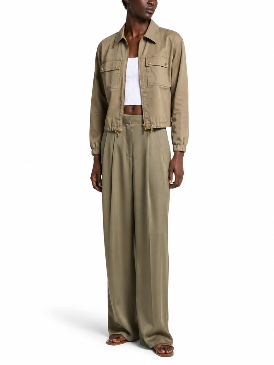 pantalone ampio in raso