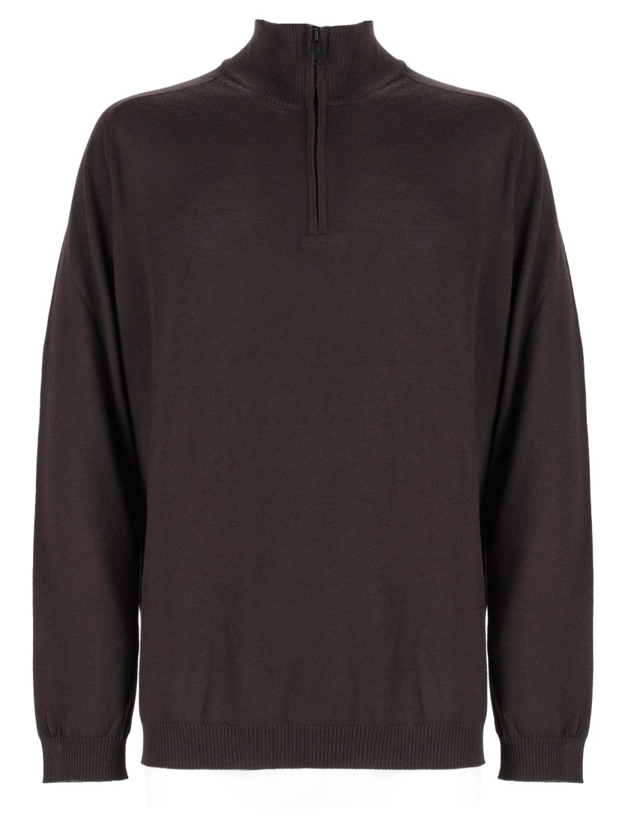 Maglia In Lana Con Zip