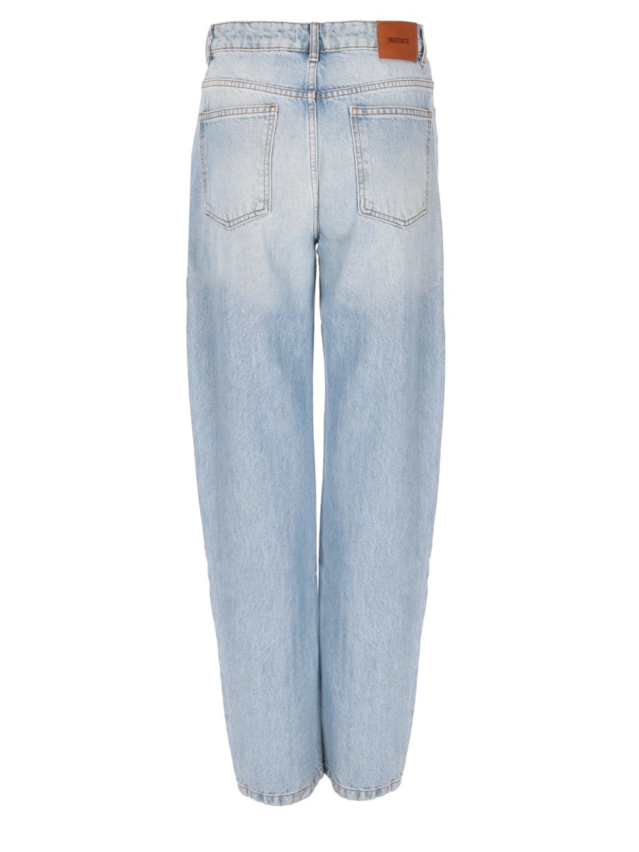 Jeans Dritto In Denim Con Zip