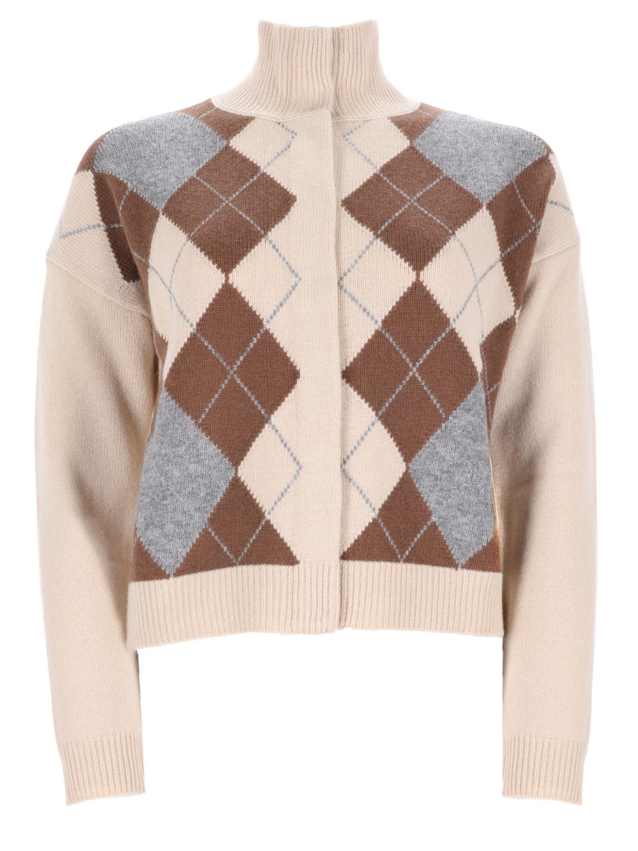 Cardigan Pacche In Lana e Cashmere