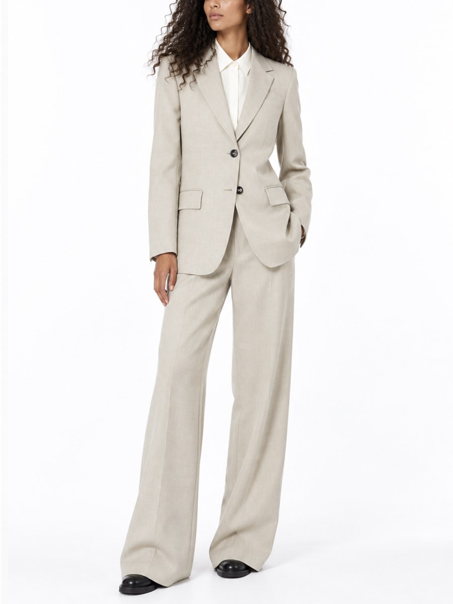 Blazer Monopetto in Flanella di Lana