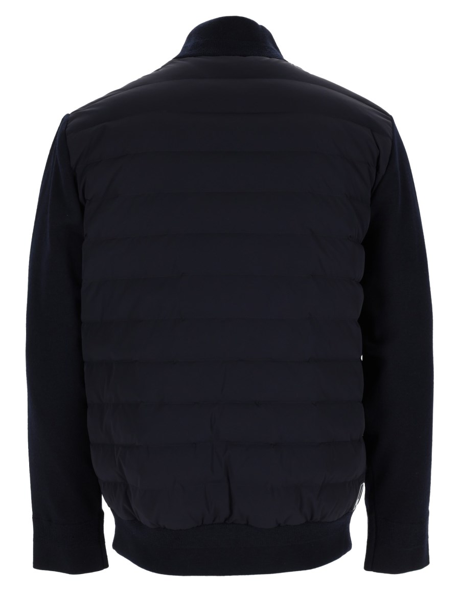 Piumino in Nylon con Maniche in Maglia Travel Essential