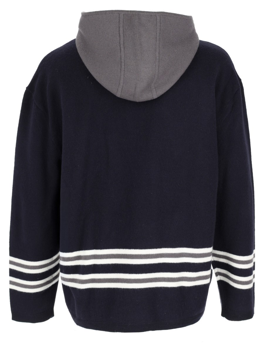 Maglia In Lana Con Cappuccio