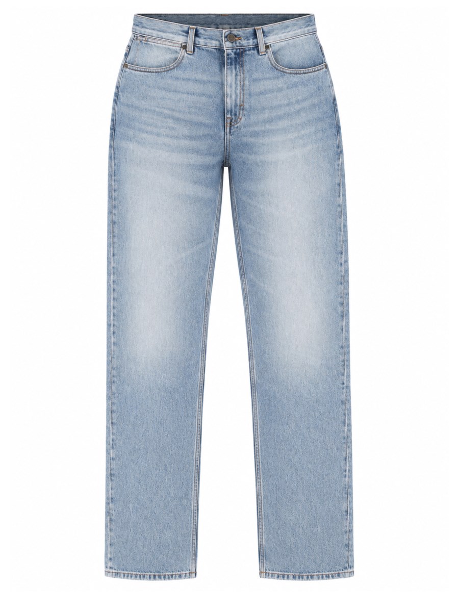 Jeans in Denim di Cotone Delavé 