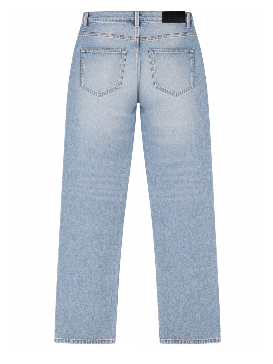 Jeans in Denim di Cotone Delavé 