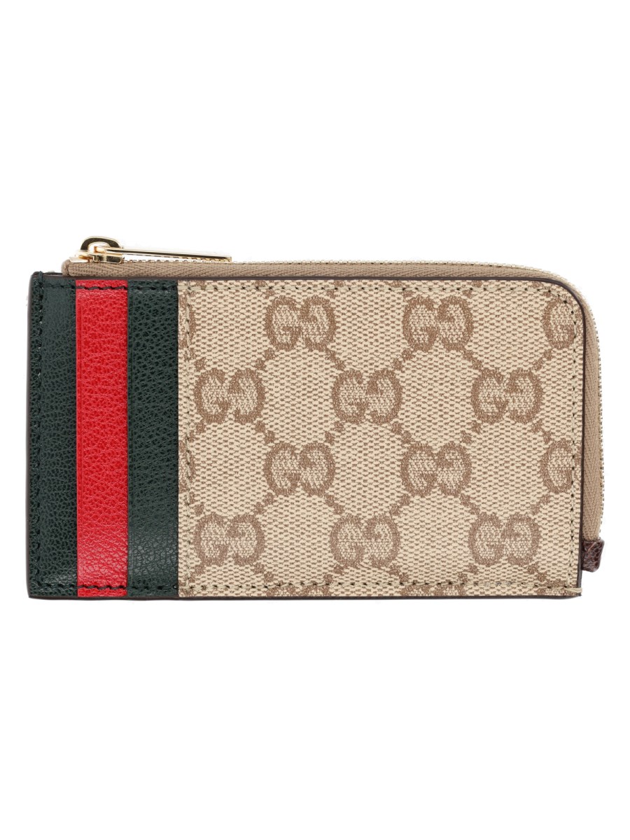 Portacarte GG con Dettagli in Pelle