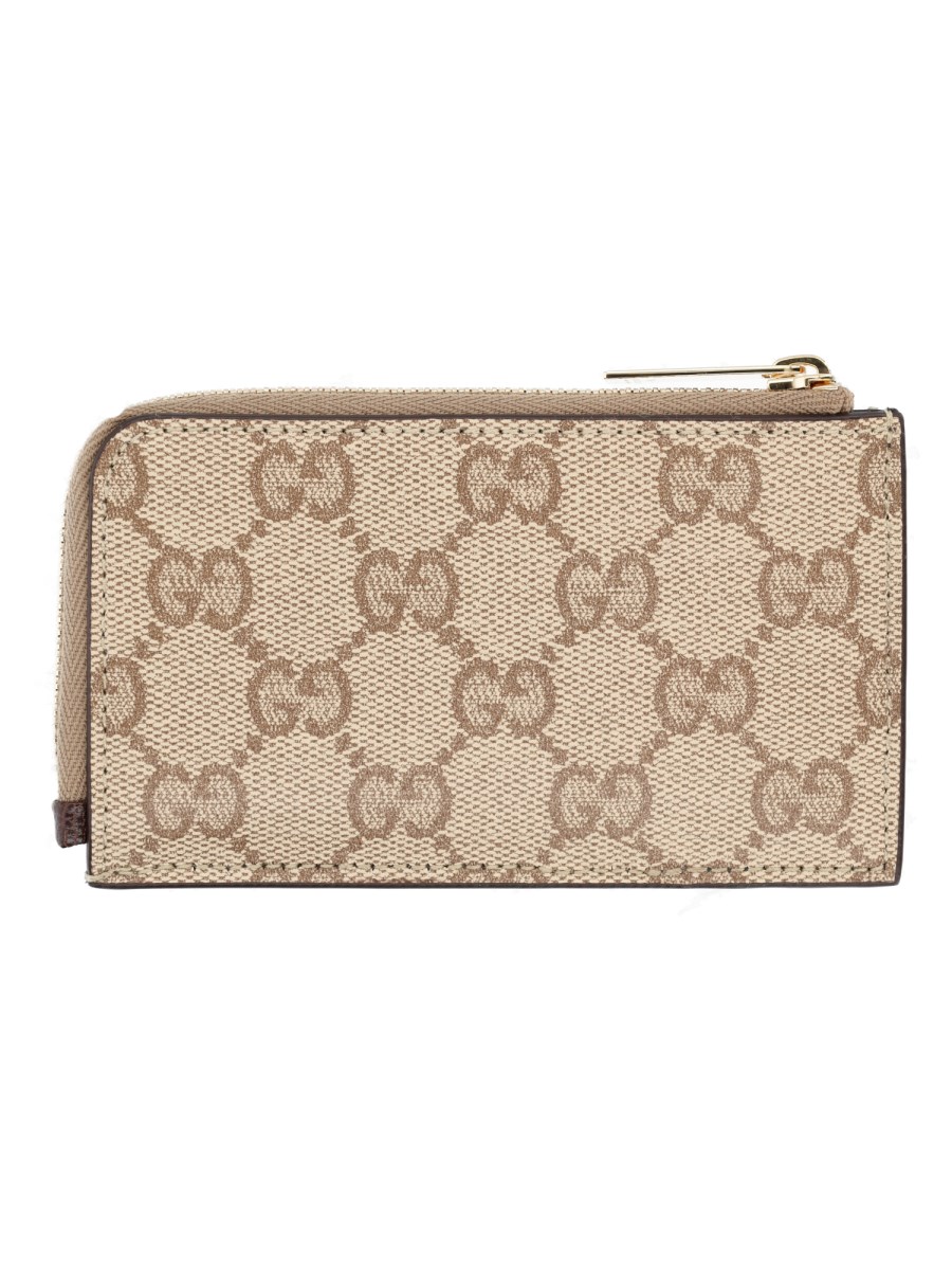 Portacarte GG con Dettagli in Pelle