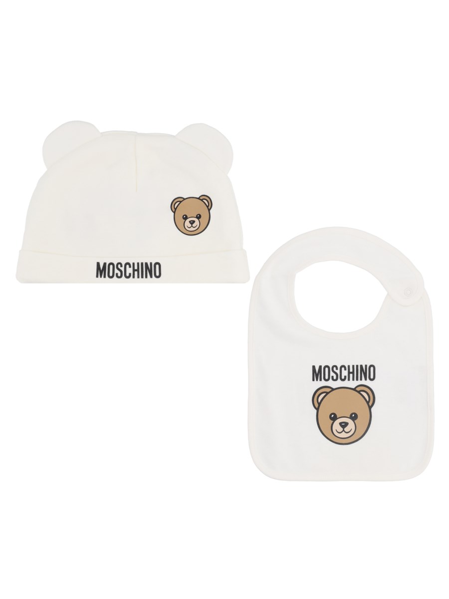 Set berretto e bavaglino con logo