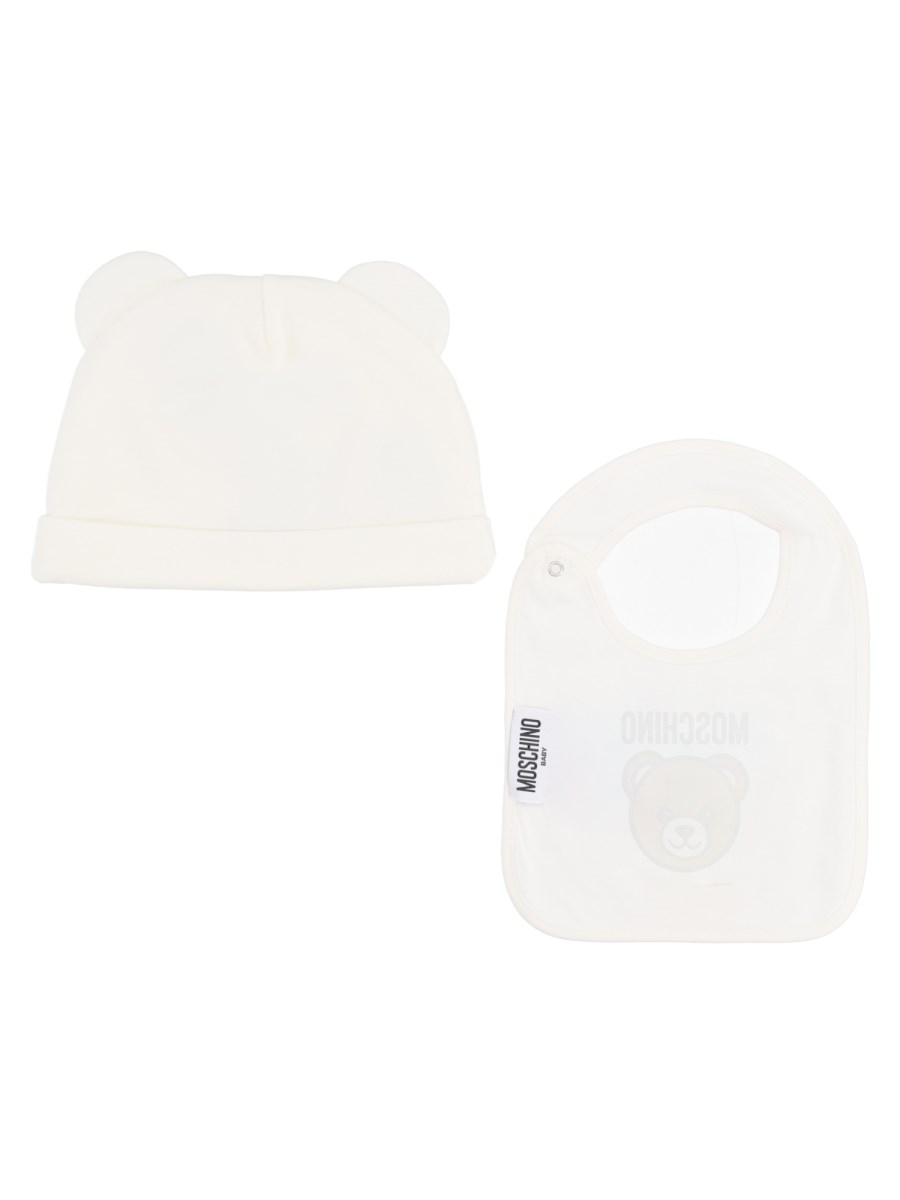 Set berretto e bavaglino con logo