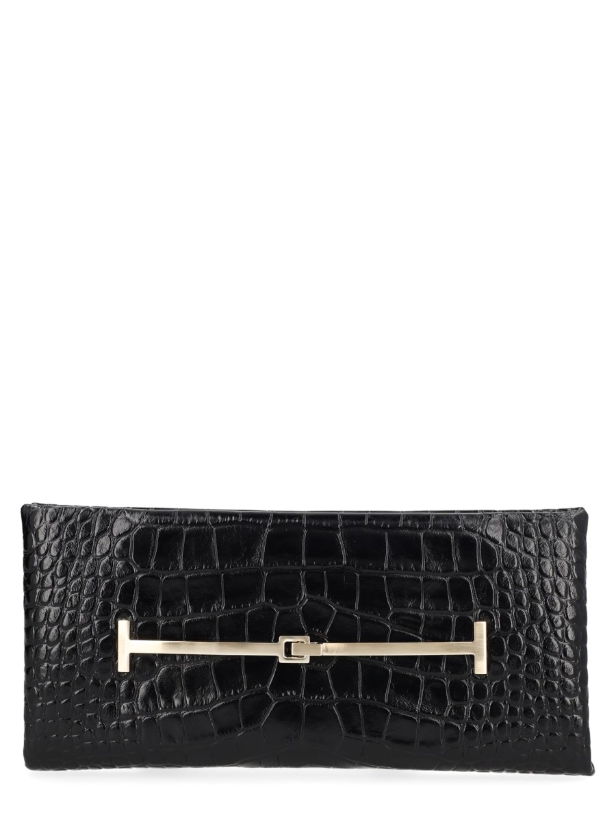 Clutch in Pelle Effetto Coccodrillo